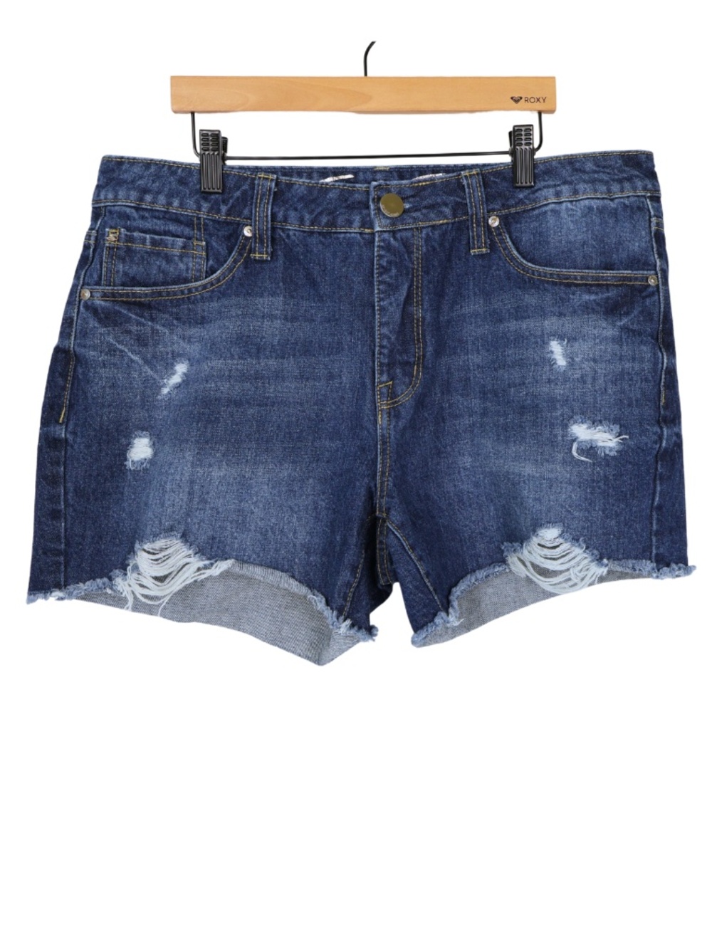7 For All Mankind Weekend Denim Shorts 10 Distressed Frayed Hem